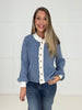 Blue Tessa Trim Cardigan-170 Cardigans- Simply Simpson's Boutique is a Women's Online Fashion Boutique Located in Jupiter, Florida