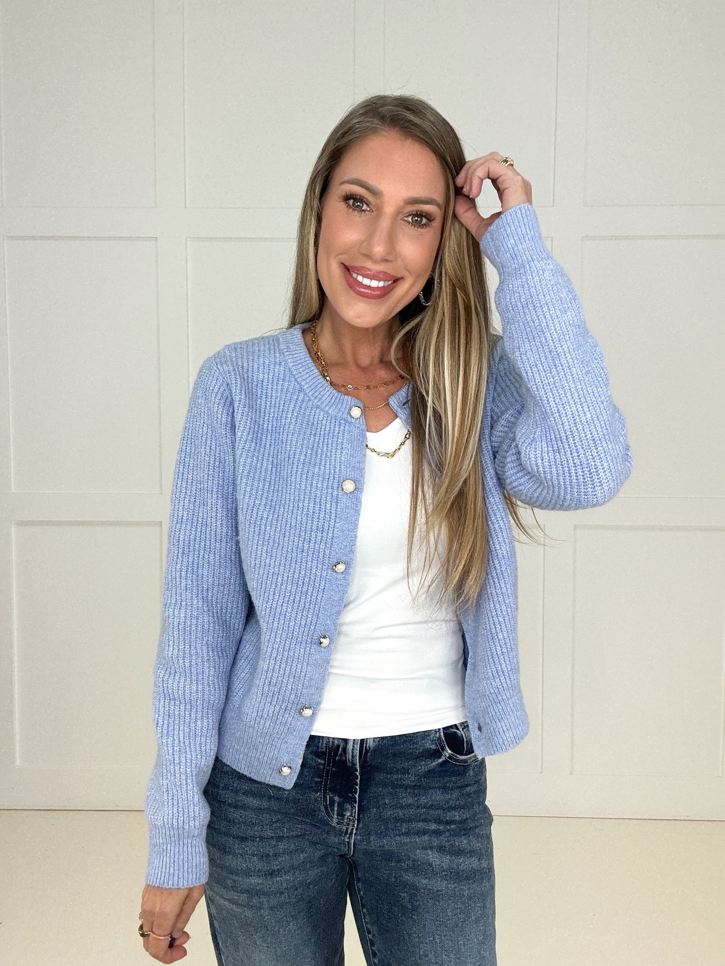 Blue Belle Cardigan-110 Long Sleeves- Simply Simpson's Boutique is a Women's Online Fashion Boutique Located in Jupiter, Florida