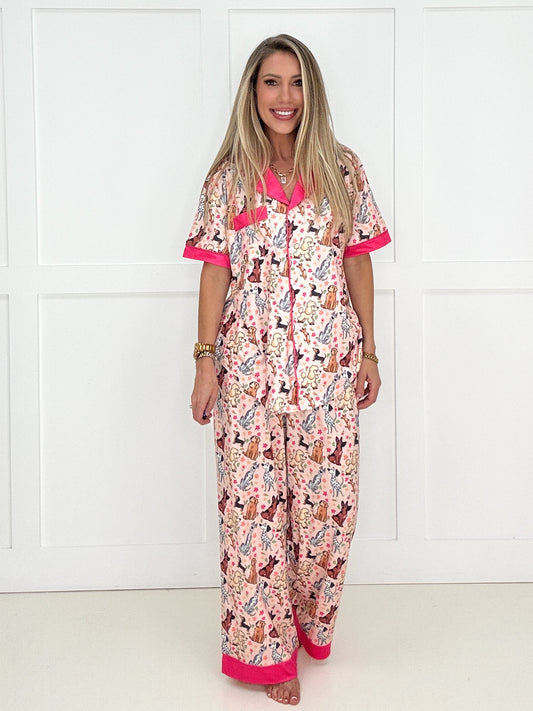 Preorder Shirley & Stone Canine Cuties Pants Pajamas