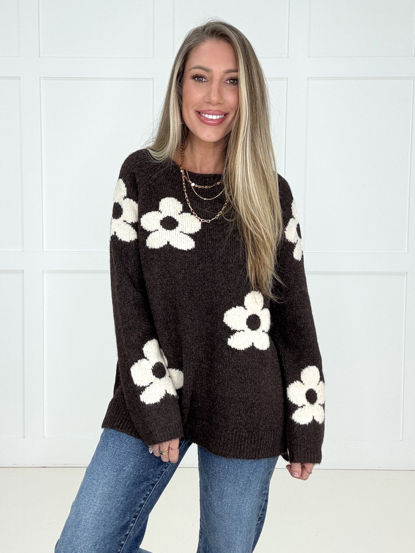 Daisy After Dark Sweater-150 Sweaters- Simply Simpson's Boutique is a Women's Online Fashion Boutique Located in Jupiter, Florida