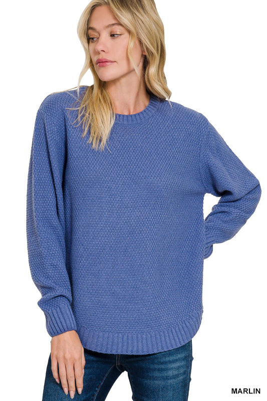 Round Neck Basic Sweater-150 Sweaters- Simply Simpson's Boutique is a Women's Online Fashion Boutique Located in Jupiter, Florida