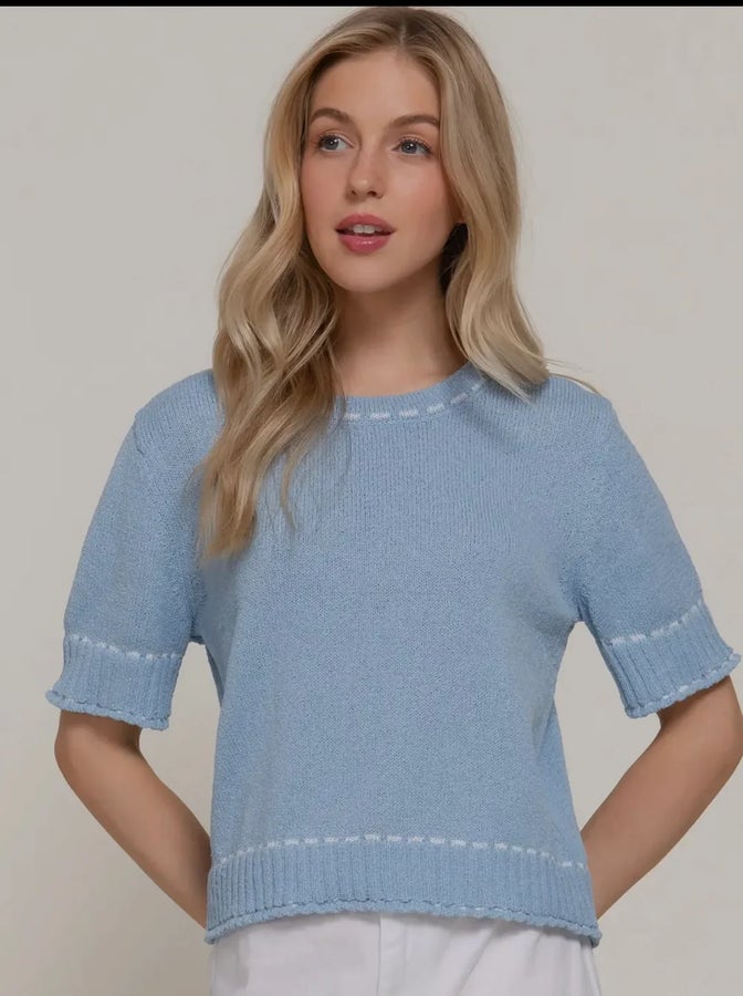 Blue Belle Tee Time Sweater- Simply Simpson's Boutique is a Women's Online Fashion Boutique Located in Jupiter, Florida