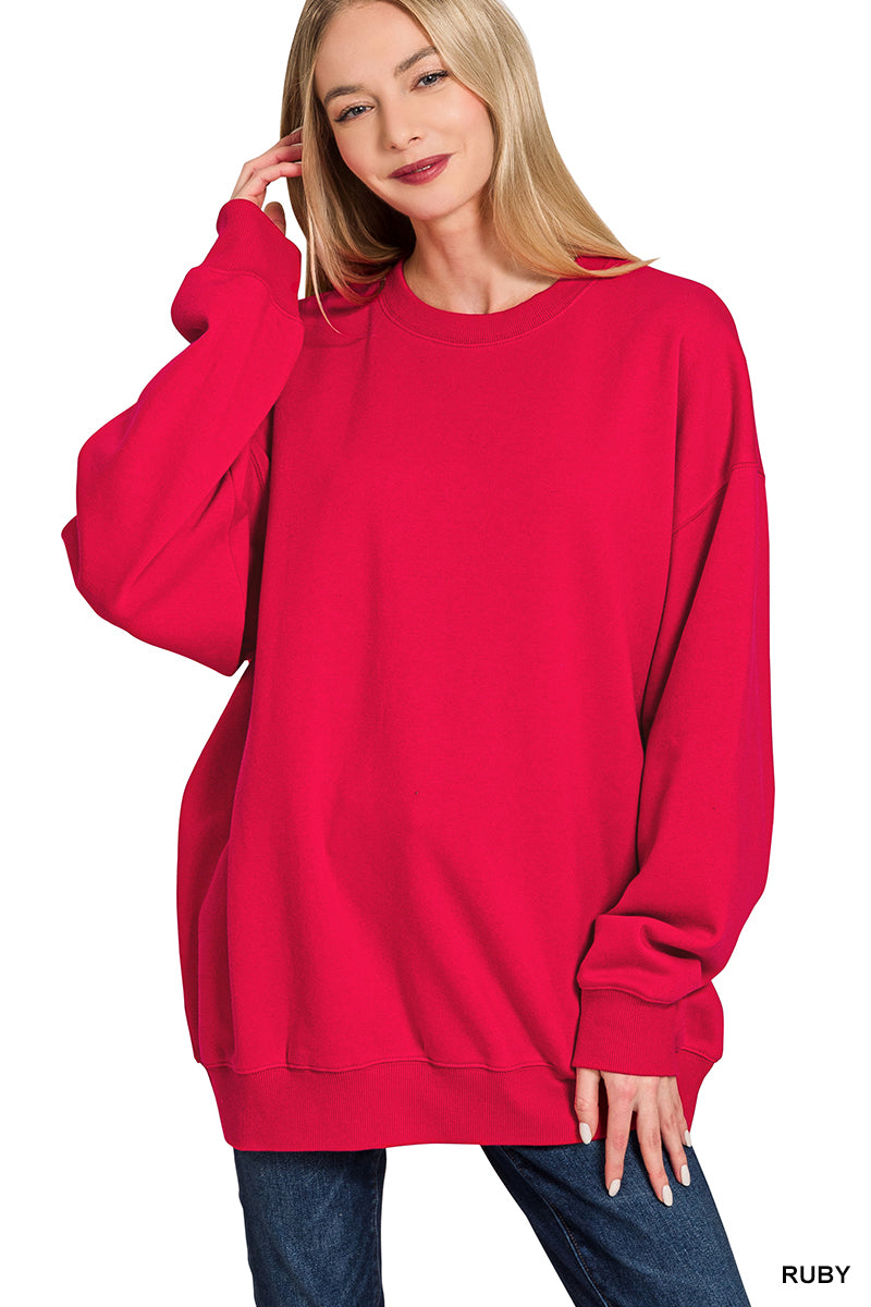 Fleece Tunic Sweatshirt-160 Sweatshirts- Simply Simpson's Boutique is a Women's Online Fashion Boutique Located in Jupiter, Florida
