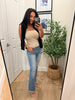 Chloe High Rise Straight Raw Hem Cropped Jeans
