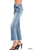 Chloe High Rise Straight Raw Hem Cropped Jeans