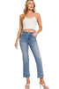 Medium Washed Cropped Straight Leg