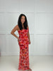 Orange Presley Mesh Floral Print Dress
