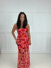 Orange Presley Mesh Floral Print Dress