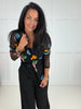 Floral Print Button Up Blouse Sheer Mesh Date Night Top