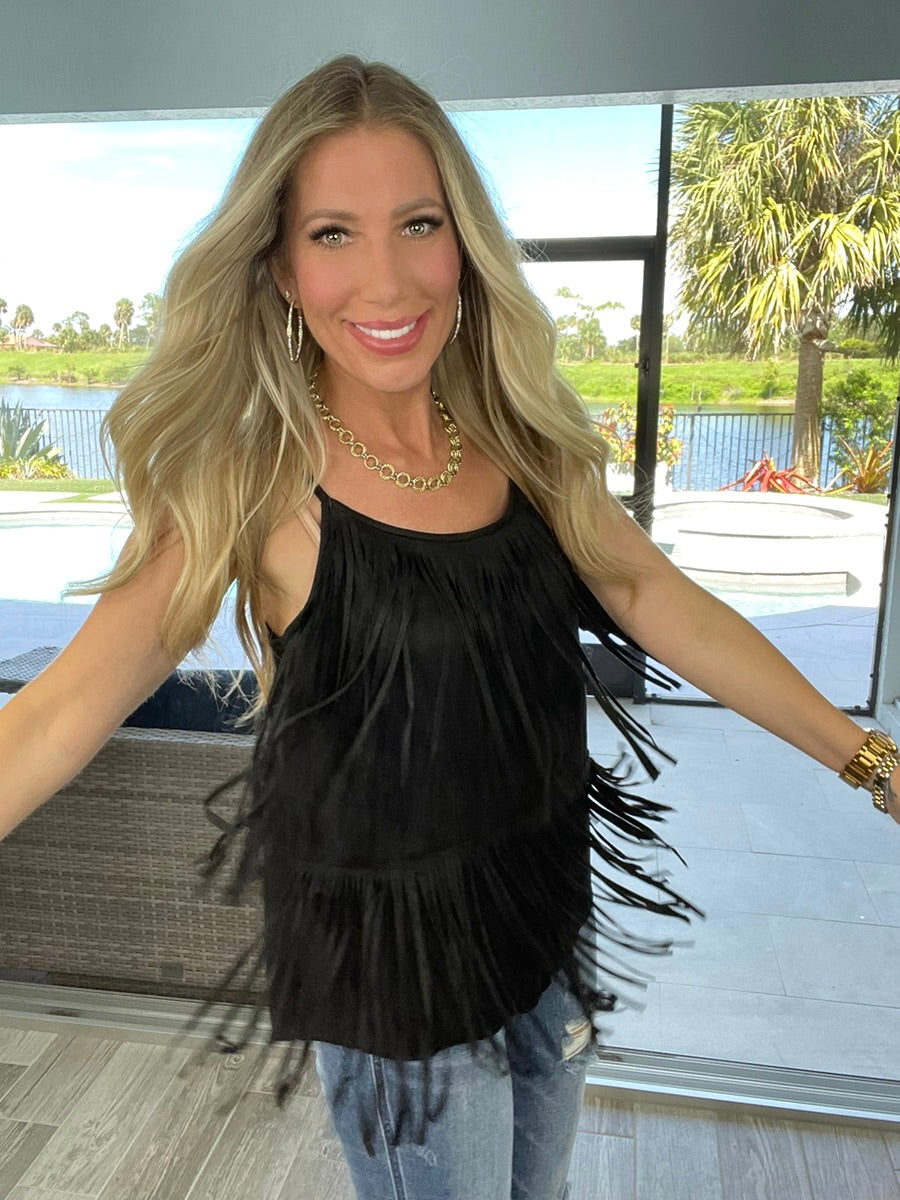 Cowboy Glam Fringe Tank-120 Sleeveless- Simply Simpson's Boutique is a Women's Online Fashion Boutique Located in Jupiter, Florida