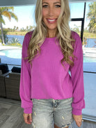 Solid Corded Sweatshirt-Sweatshirts- Simply Simpson's Boutique is a Women's Online Fashion Boutique Located in Jupiter, Florida