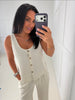 Viscose Linen Blend Button Up Sleeveless Top- Simply Simpson's Boutique is a Women's Online Fashion Boutique Located in Jupiter, Florida