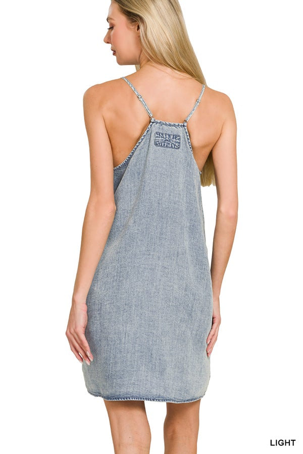 Stone Washed Mini Dress- Simply Simpson's Boutique is a Women's Online Fashion Boutique Located in Jupiter, Florida
