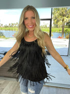 Cowboy Glam Fringe Tank-120 Sleeveless- Simply Simpson's Boutique is a Women's Online Fashion Boutique Located in Jupiter, Florida