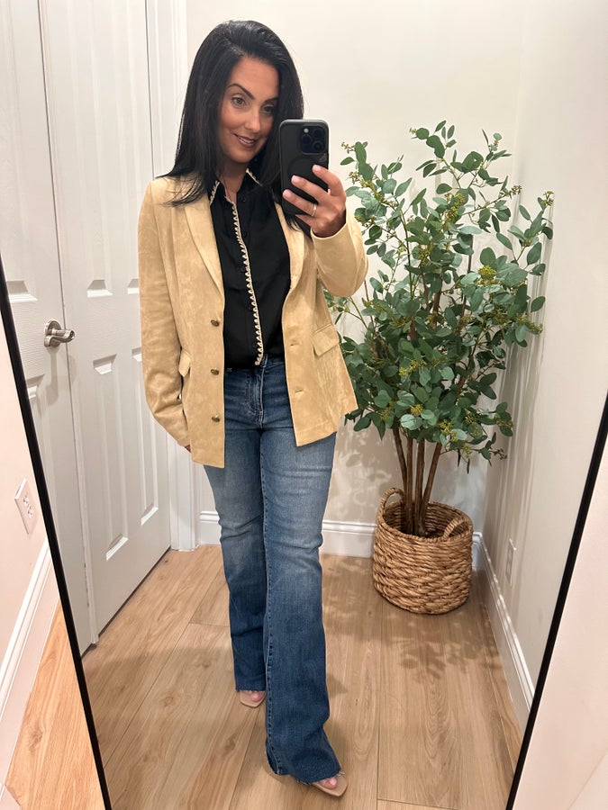 Erica Suede Blazer- Simply Simpson's Boutique is a Women's Online Fashion Boutique Located in Jupiter, Florida