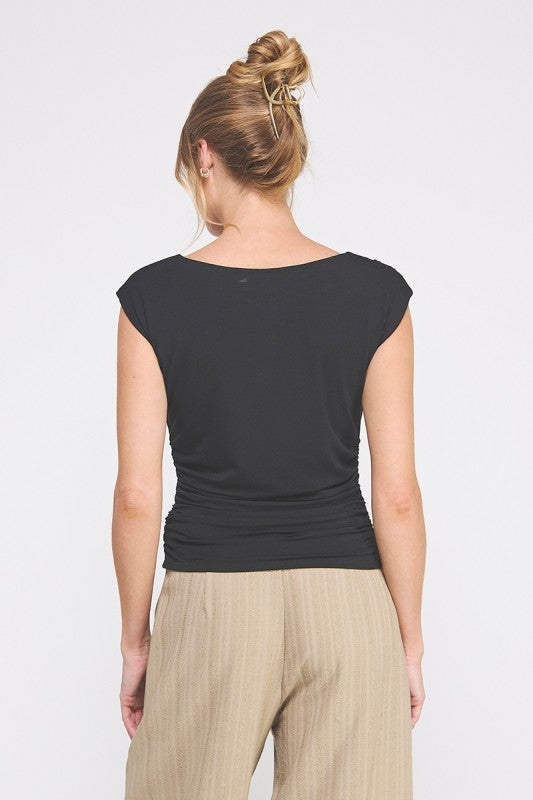 Black Boat Neck Tank- Simply Simpson's Boutique is a Women's Online Fashion Boutique Located in Jupiter, Florida