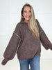 Brown Whipstitch Wanderer Sweater-150 Sweaters- Simply Simpson's Boutique is a Women's Online Fashion Boutique Located in Jupiter, Florida
