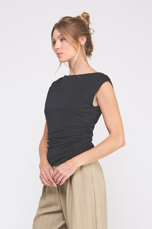 Black Boat Neck Tank- Simply Simpson's Boutique is a Women's Online Fashion Boutique Located in Jupiter, Florida