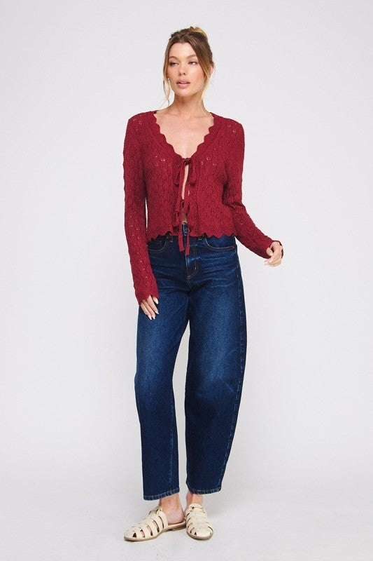 Wine Stella Cardigan- Simply Simpson's Boutique is a Women's Online Fashion Boutique Located in Jupiter, Florida