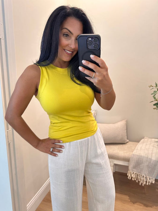 Lime Glove Tank Crew Neck- Simply Simpson's Boutique is a Women's Online Fashion Boutique Located in Jupiter, Florida
