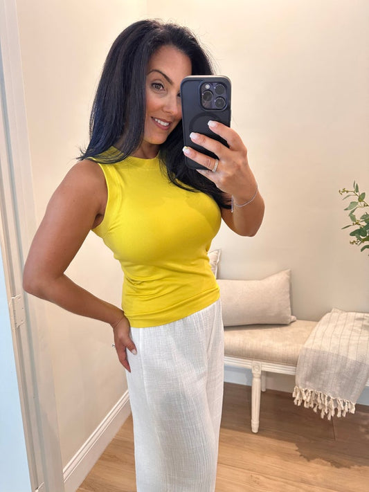 Lime Glove Tank Crew Neck- Simply Simpson's Boutique is a Women's Online Fashion Boutique Located in Jupiter, Florida