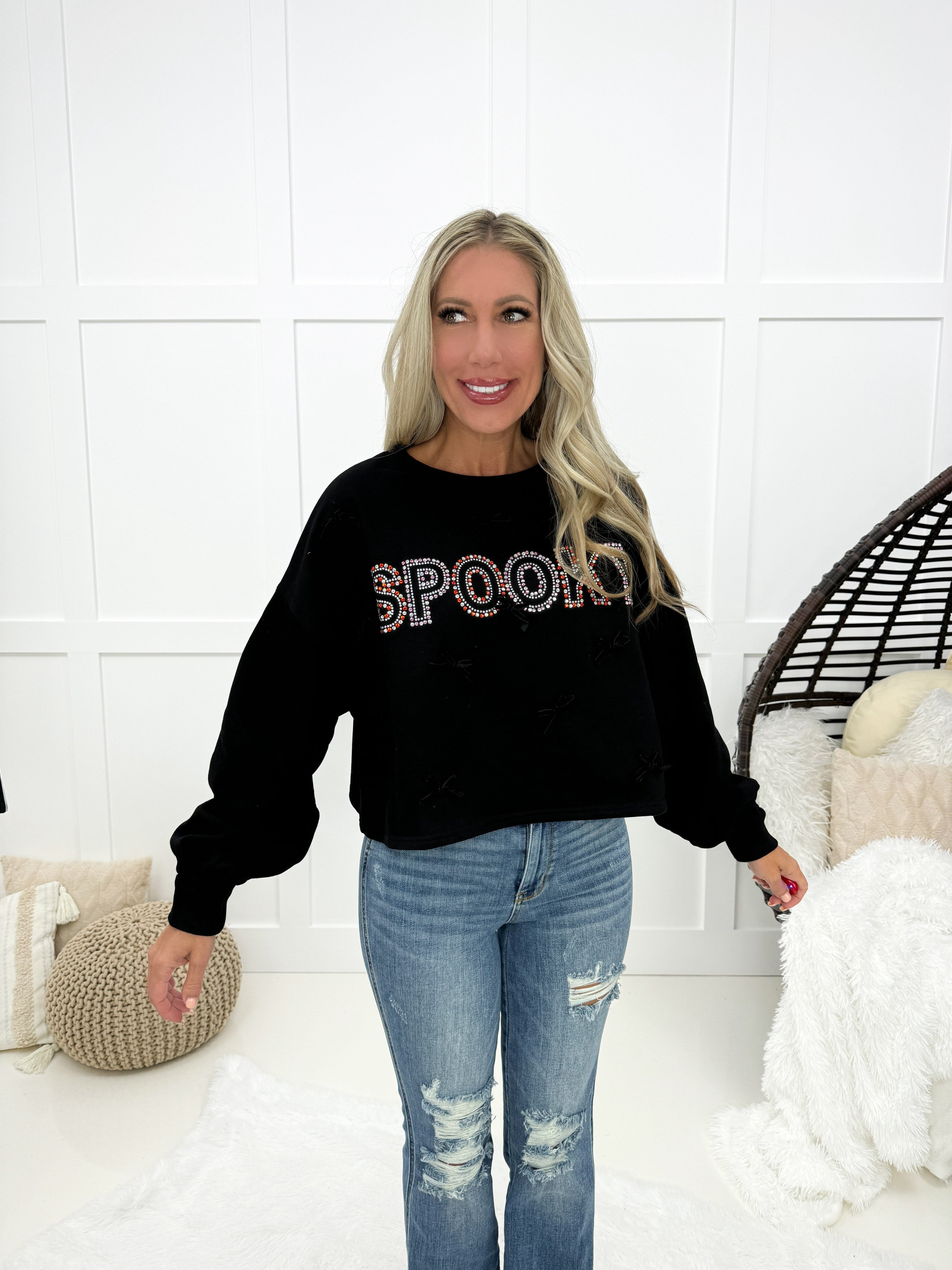 Spooky Sweatshirt-160 Sweatshirts- Simply Simpson's Boutique is a Women's Online Fashion Boutique Located in Jupiter, Florida