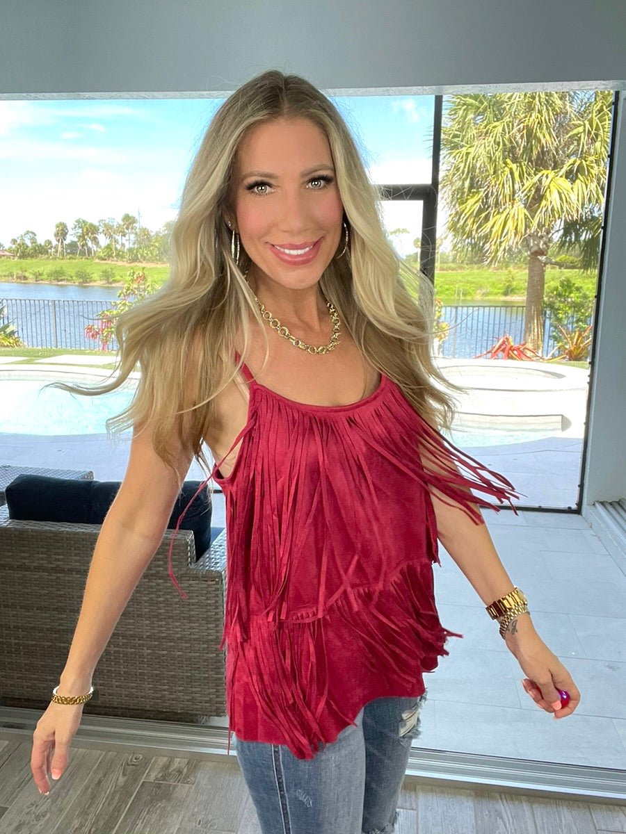 Cowboy Glam Fringe Tank-120 Sleeveless- Simply Simpson's Boutique is a Women's Online Fashion Boutique Located in Jupiter, Florida