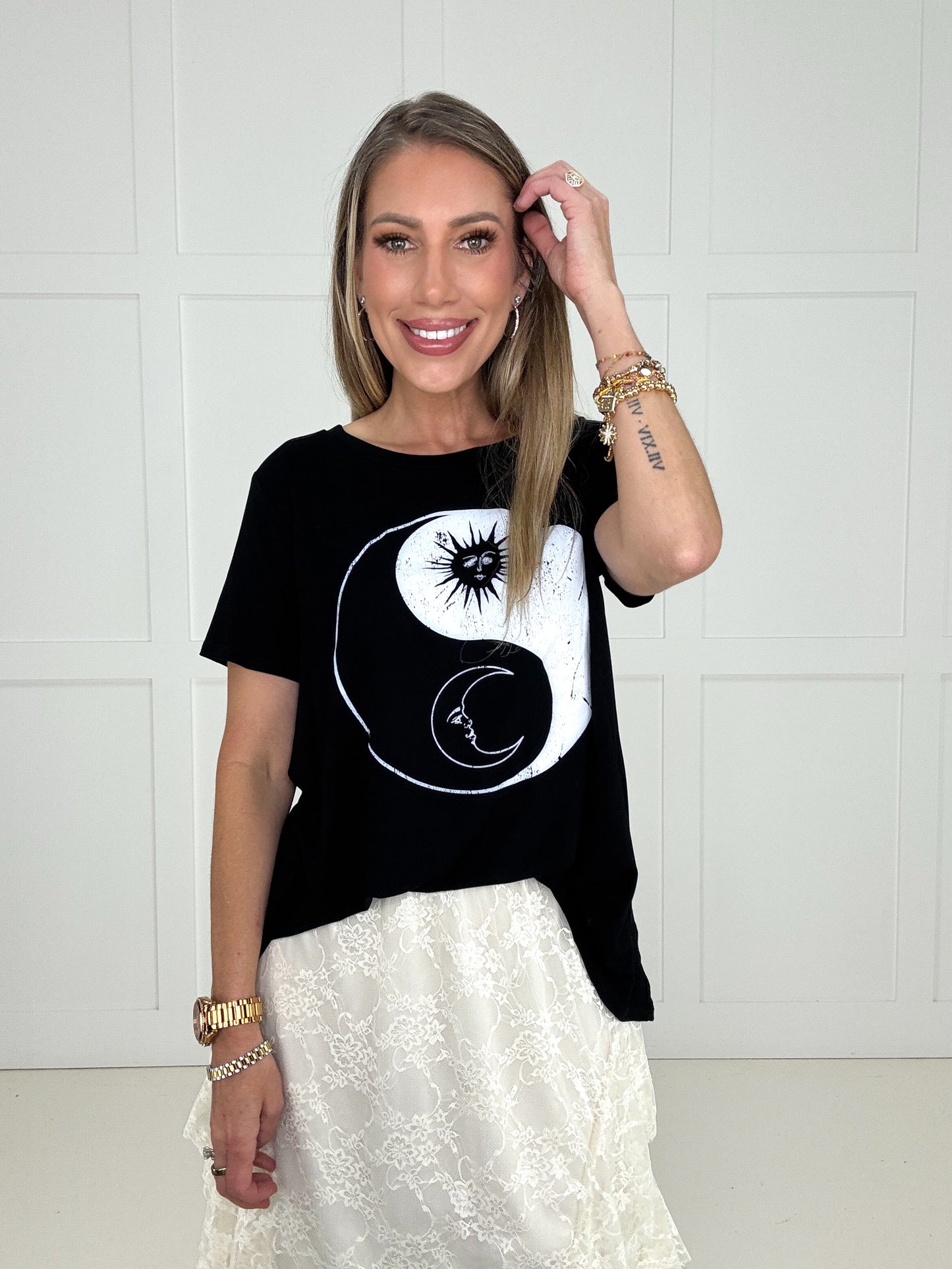 Celestial Yin Yang Graphic Tee-100 Short Sleeves- Simply Simpson's Boutique is a Women's Online Fashion Boutique Located in Jupiter, Florida