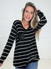 Midnight Sparkle Striped Top-110 Long Sleeves- Simply Simpson's Boutique is a Women's Online Fashion Boutique Located in Jupiter, Florida