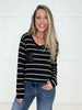 Midnight Sparkle Striped Top-110 Long Sleeves- Simply Simpson's Boutique is a Women's Online Fashion Boutique Located in Jupiter, Florida