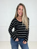 Midnight Sparkle Striped Top-110 Long Sleeves- Simply Simpson's Boutique is a Women's Online Fashion Boutique Located in Jupiter, Florida