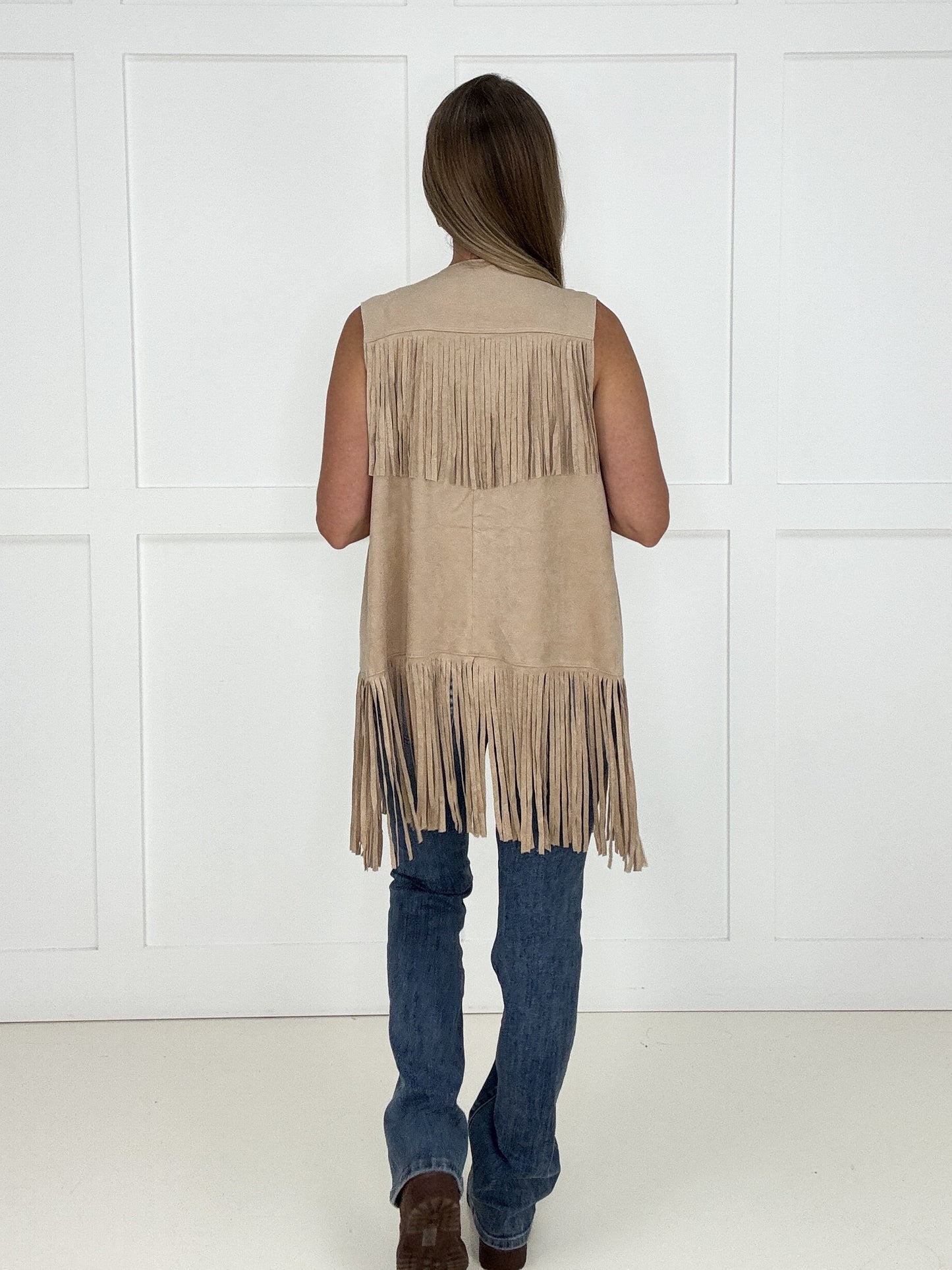 Cream Desert Dusk Fringe Vest-120 Sleeveless- Simply Simpson's Boutique is a Women's Online Fashion Boutique Located in Jupiter, Florida