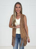Camel Desert Dusk Fringe Vest-120 Sleeveless- Simply Simpson's Boutique is a Women's Online Fashion Boutique Located in Jupiter, Florida