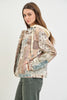 Risen Boho Bliss Denim Patchwork Hooded Jacket