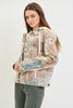 Risen Boho Bliss Denim Patchwork Hooded Jacket