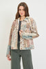 Risen Boho Bliss Denim Patchwork Hooded Jacket
