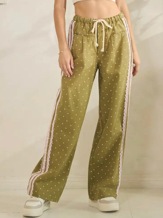 Veveret Olive You Forever Polka Dot Pants