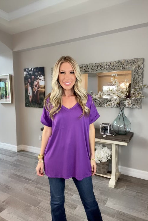 Simply Simpson Solid Boyfriend Tees-100 Short Sleeves- Simply Simpson's Boutique is a Women's Online Fashion Boutique Located in Jupiter, Florida