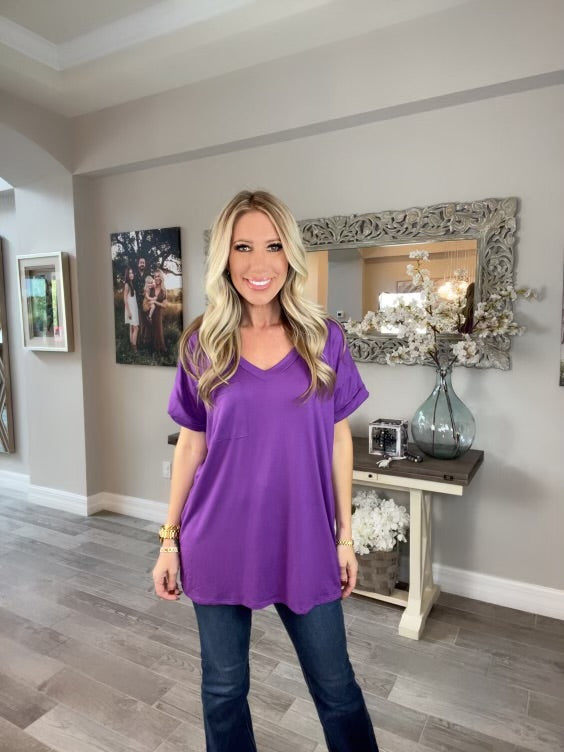 Simply Simpson Solid Boyfriend Tees-100 Short Sleeves- Simply Simpson's Boutique is a Women's Online Fashion Boutique Located in Jupiter, Florida