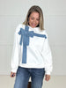 Dottie Denim Bow Sweatshirt-160 Sweatshirts- Simply Simpson's Boutique is a Women's Online Fashion Boutique Located in Jupiter, Florida