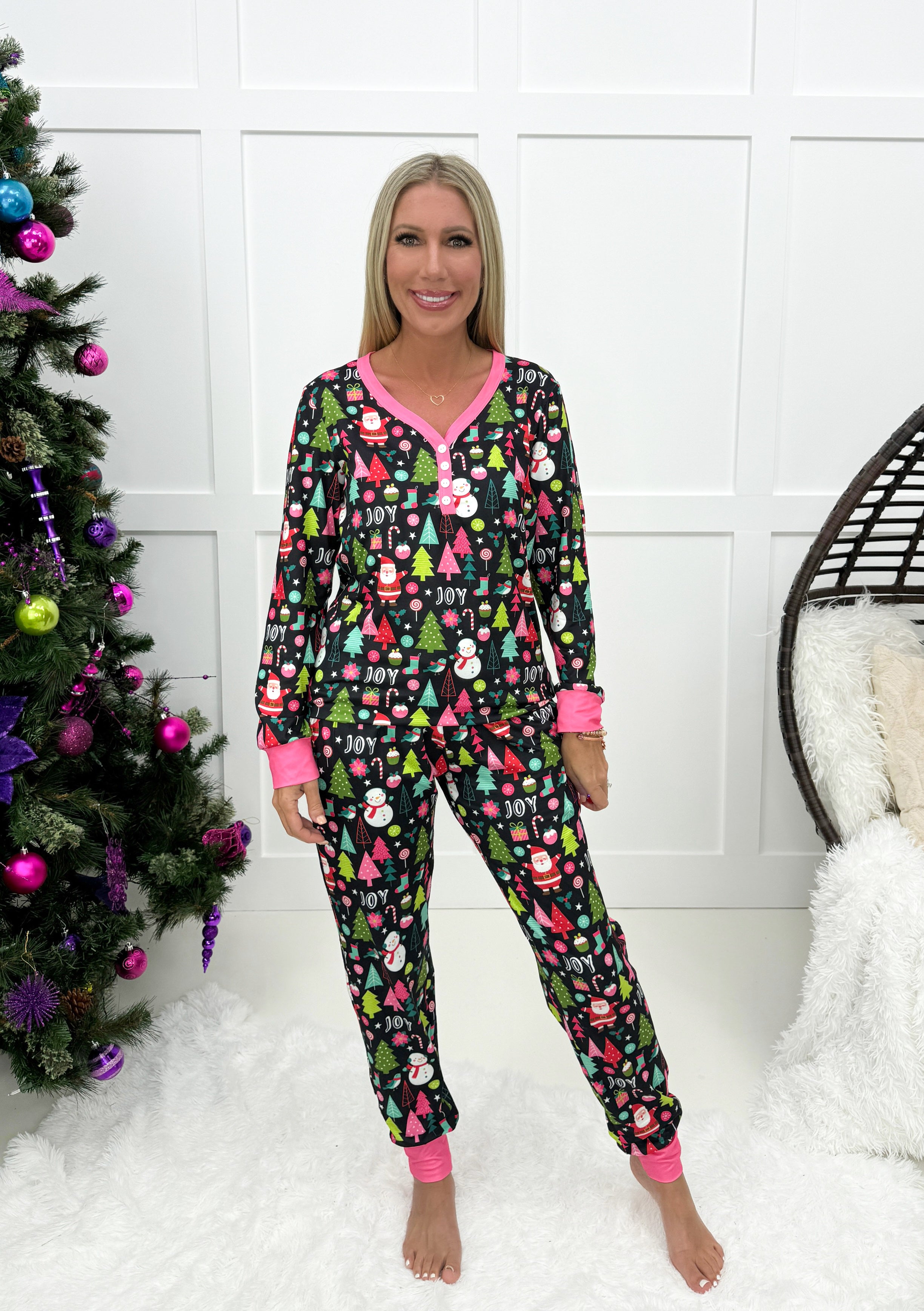 Preorder Shirley & Stone Holiday Jogger Pajamas(2024)-220 Lounge wear/Pajamas- Simply Simpson's Boutique is a Women's Online Fashion Boutique Located in Jupiter, Florida