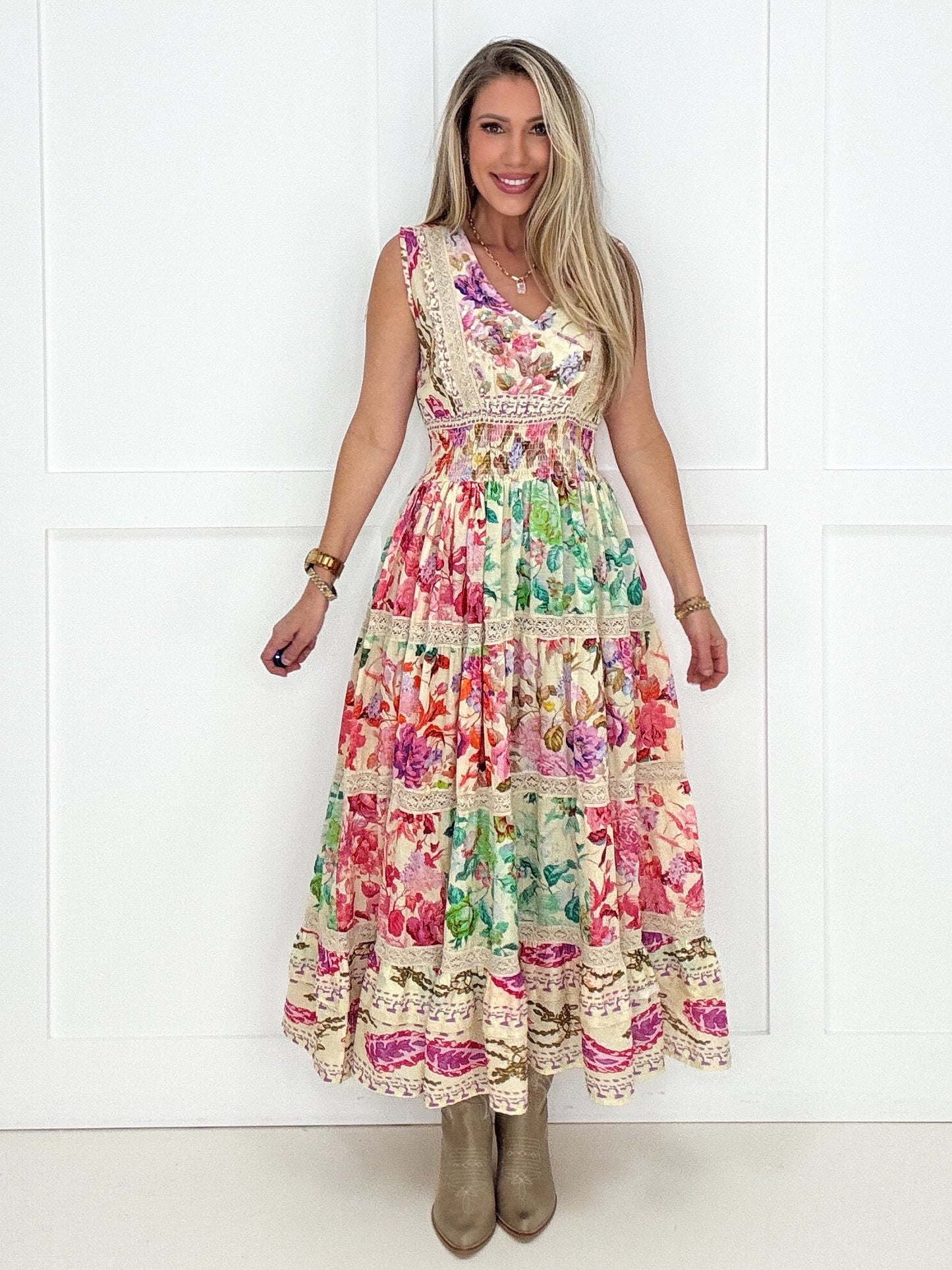 POL Fresh Floral Maxi Dress-240 Dresses- Simply Simpson's Boutique is a Women's Online Fashion Boutique Located in Jupiter, Florida