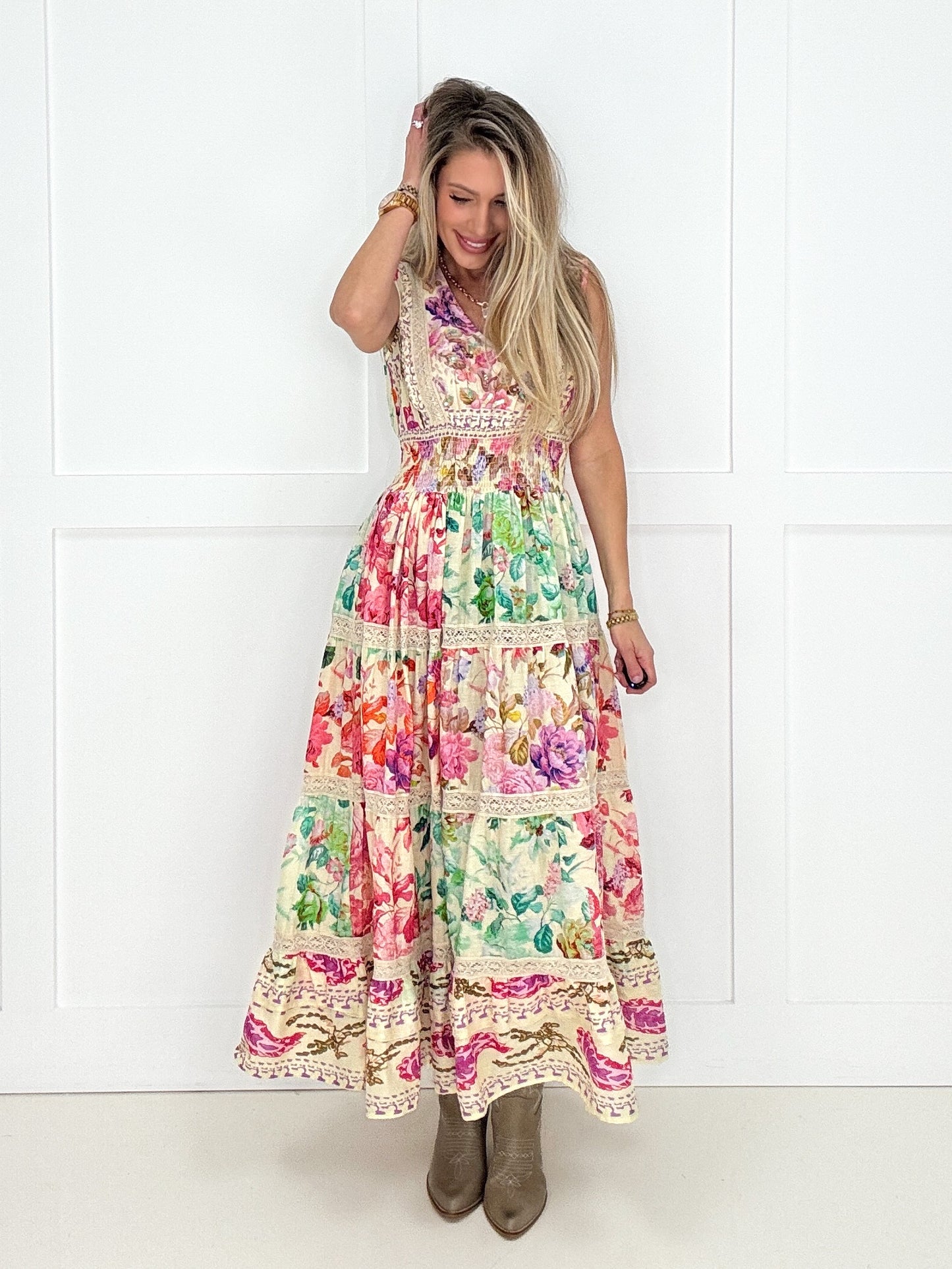 POL Fresh Floral Maxi Dress-240 Dresses- Simply Simpson's Boutique is a Women's Online Fashion Boutique Located in Jupiter, Florida