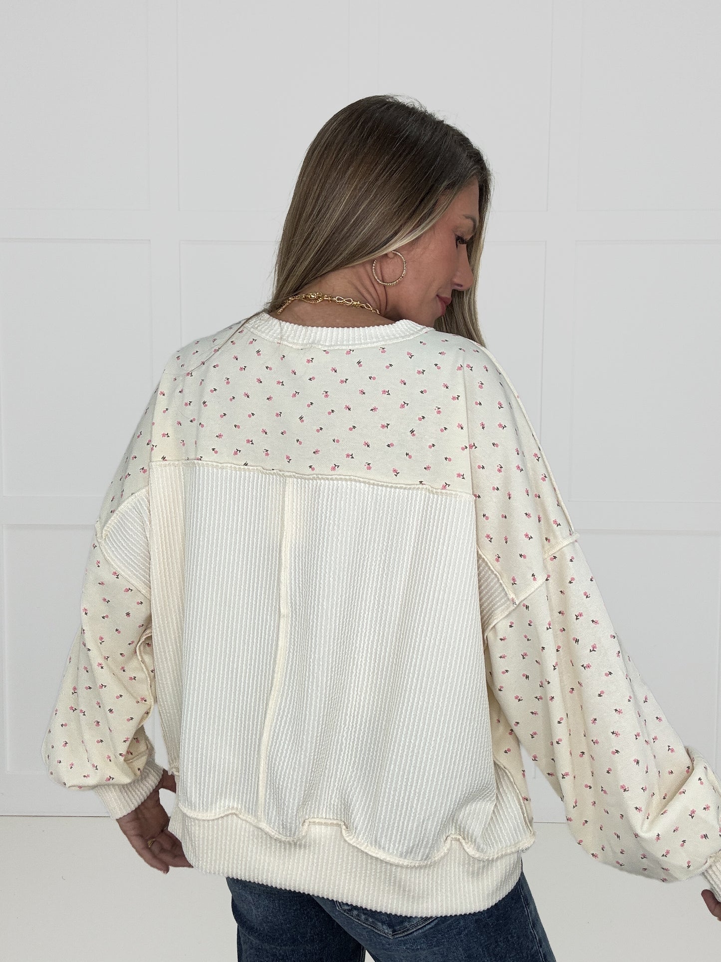 Ditsy Days Floral Pullover-160 Sweatshirts- Simply Simpson's Boutique is a Women's Online Fashion Boutique Located in Jupiter, Florida