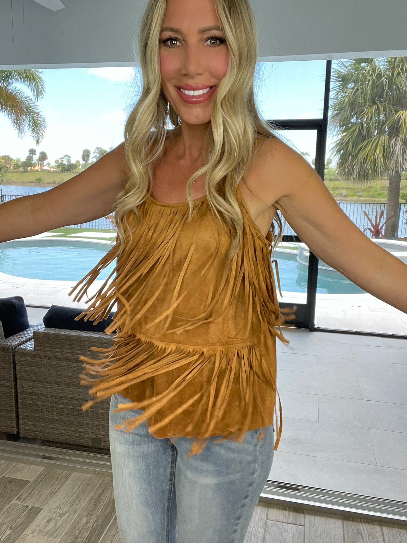 Cowboy Glam Fringe Tank-120 Sleeveless- Simply Simpson's Boutique is a Women's Online Fashion Boutique Located in Jupiter, Florida