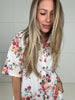 Rosy Bloom Short Sleeve Button Down Top-100 Short Sleeves- Simply Simpson's Boutique is a Women's Online Fashion Boutique Located in Jupiter, Florida
