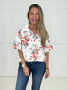 Rosy Bloom Short Sleeve Button Down Top-100 Short Sleeves- Simply Simpson's Boutique is a Women's Online Fashion Boutique Located in Jupiter, Florida