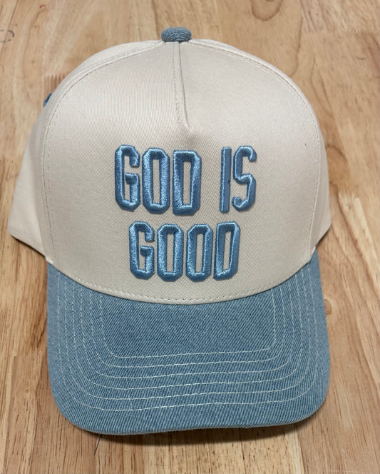 Two Tone God is Good Hat-270 Accessories- Simply Simpson's Boutique is a Women's Online Fashion Boutique Located in Jupiter, Florida