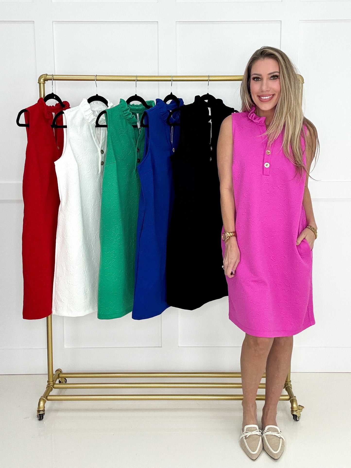Dear Scarlett Besties & Brunch Jacquard Dress-240 Dresses- Simply Simpson's Boutique is a Women's Online Fashion Boutique Located in Jupiter, Florida
