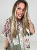 POL Sage Floral Patch Top-100 Short Sleeves- Simply Simpson's Boutique is a Women's Online Fashion Boutique Located in Jupiter, Florida